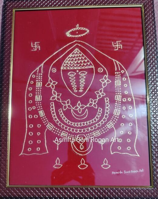 Mata Ashapura painting in Rogan Art